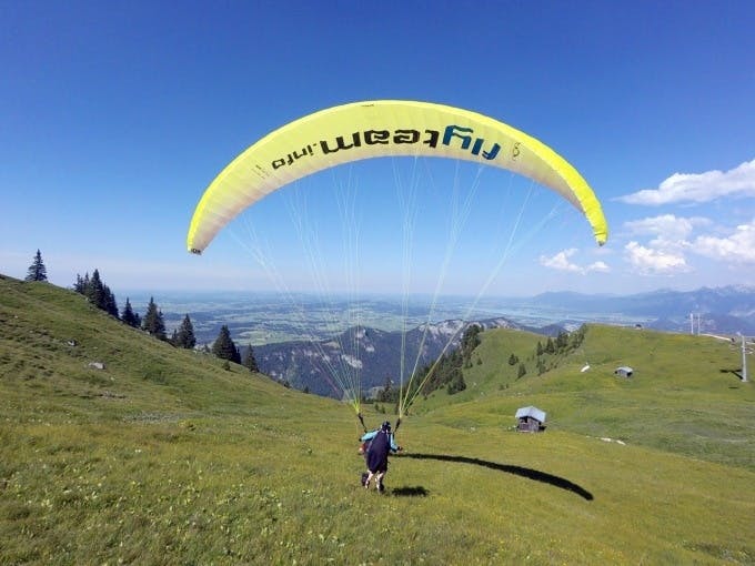 Panorama-Gleitschirmtandemflug am Breitenberg